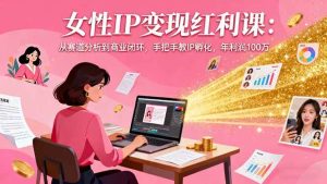女性IP变现红利课：从赛道分析到商业闭环，手把手教IP孵化，年利润100万-51自学联盟