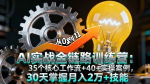 AI实战全链路训练营：35个核心工作流+40+实操案例，30天掌握月入2万+技能-51自学联盟