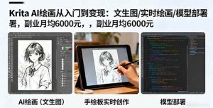 Krita AI绘画从入门到变现：文生图/实时绘画/模型部署，副业月均6000元-51自学联盟