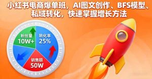 小红书电商爆单班,AI图文创作、BFS模型、私域转化,快速掌握增长方法-51自学联盟