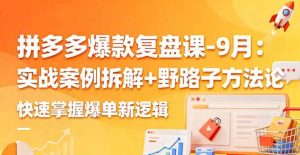 拼多多爆款复盘课-9月：实战案例拆解+野路子方法论，快速掌握爆单新逻辑-51自学联盟