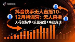 抖音快手无人直播10-12月特训营:无人直播天花板技术+流量运营+商业变现-51自学联盟