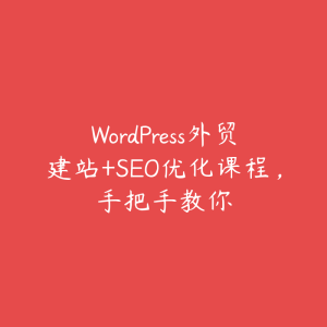 WordPress外贸建站+SEO优化课程，手把手教你-51自学联盟