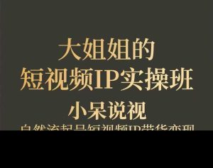 大姐姐的短视频IP带货实操班-51自学联盟