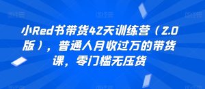 小Red书带货42天训练营零门槛无压货-51自学联盟