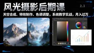 风光摄影后期课，一键换天空合成、特效制作、色调调整，月入过万-51自学联盟
