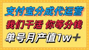 十月最强捡钱项目,支付宝分成代运营,我们干活,你等着分钱!单号月产…-51自学联盟