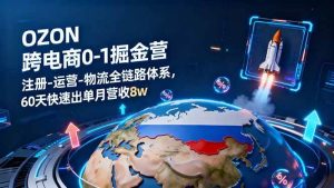 OZON跨境电商0-1掘金营：注册-运营-物流全链路体系，60天快速出单月营收8w-51自学联盟
