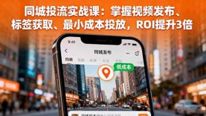 同城投流实战课：掌握视频发布、标签获取、最小成本投放，ROI提升3倍-51自学联盟
