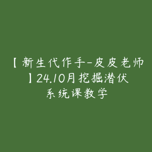 【新生代作手-皮皮老师】24.10月挖掘潜伏系统课教学-51自学联盟
