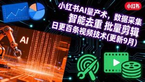 小红书AI量产术,数据采集 智能去重 批量剪辑 日更百条视频技术(更新9月)-51自学联盟