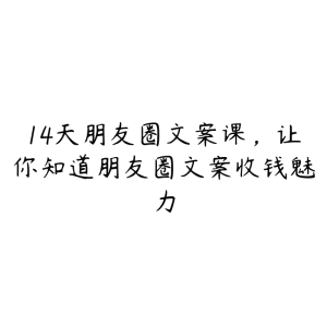 14天朋友圈文案课，让你知道朋友圈文案收钱魅力-51自学联盟