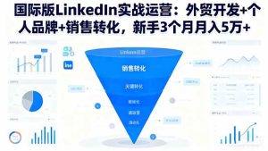 国际版LinkedIn实战运营:外贸开发+个人品牌+销售转化,新手3个月月入5万+-51自学联盟