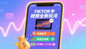 Tiktok中视频全新玩法,快速起号,快速出结果,百万播放一千八百刀-51自学联盟