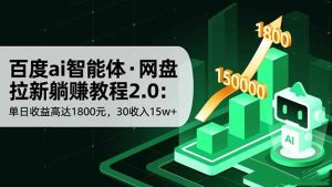 百度ai智能体·网盘拉新躺赚教程2.0：单日收益高达1800元，30收入15w+-51自学联盟