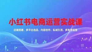 小红书电商运营实战课，店铺搭建、多平台选品、内容创作、私域引流、多账号运营等玩法-51自学联盟