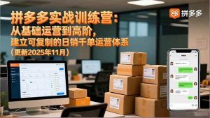 拼多多实战训练营：从基础运营到高阶，建立可复制的日销千单运营体系（更新11月）-51自学联盟