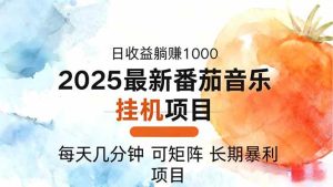 2025年最新番茄音乐人挂机项目,每天几分钟,月入1000+,可矩阵,一台…-51自学联盟