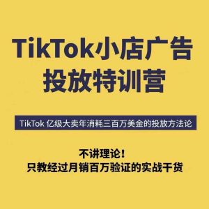 TikTok小店广告投放特训营，6天破局计划专治各种“投不动”，教你经过月销百万验证的实战干货-51自学联盟
