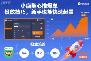 小店随心推爆单投放技巧,新手也能快速起量-51自学联盟