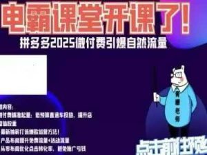 电霸学堂拼多多2025微付赛引爆自然流量，拼多多电商运营教程，运营、推广、打爆品、微付费-51自学联盟