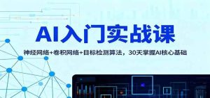 AI入门实战课：神经网络+卷积网络+目标检测算法，30天掌握AI核心基础-51自学联盟