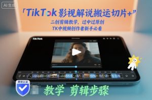 TikTok影视解说搬运切片+二创剪辑教学，过中过原创，TK中视频创作者新手必看-51自学联盟