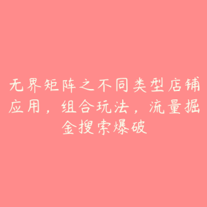 无界矩阵之不同类型店铺应用，组合玩法，流量掘金搜索爆破-51自学联盟