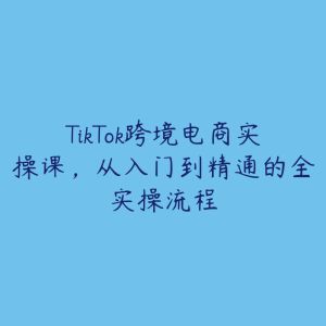 TikTok跨境电商实操课，从入门到精通的全实操流程-51自学联盟
