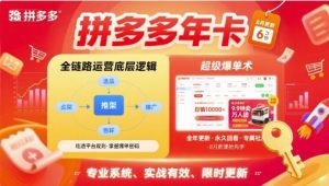 拼多多年卡【更新10月】拼多多全链路运营底层逻辑，超级爆单术-51自学联盟