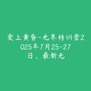 爱上黄昏-无界特训营2025年7月25-27日,最新无-51自学联盟