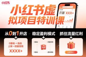 陆明明·小红书虚拟项目特训课,帮你从0到1打造稳定盈利的店铺,抓住流量红利(更新9月)-51自学联盟