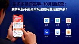 拼多多运营高手-10月训练营：讲解从新手到高阶玩法的完整运营体系！-51自学联盟