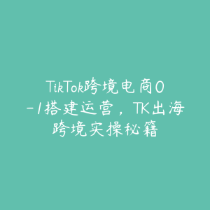 TikTok跨境电商0-1搭建运营，TK出海跨境实操秘籍-51自学联盟