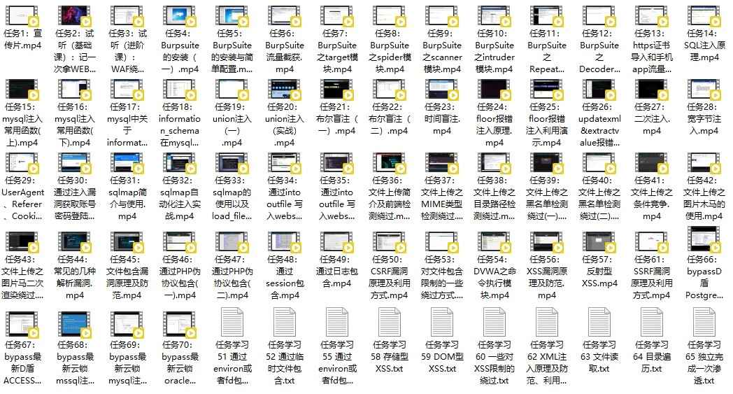 最新WEB渗透安全测试工程师 实战就业班 价值4.5k百度网盘下载