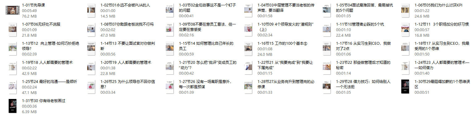 图片[1]-崔璀《年度管理精进课》系统提升管理者胜任力31节-本文