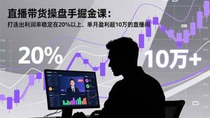 直播带货操盘手掘金课：打造出利润率稳定在20%以上、单月盈利超10万的直播间-51自学联盟