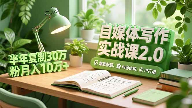 自媒体写作实战课2.0，爆款标题、内容结构、IP打造，半年复制30万粉月入10万+百度网盘下载