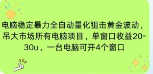 电脑EA策略挂机项目单窗口收益20-30u，单电脑可挂5-10个窗口收益稳健4位数-51自学联盟