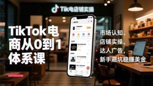 TikTok电商从0到1体系课,市场认知、店铺实操、达人广告,新手避坑稳赚美金-51自学联盟