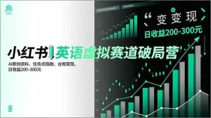 小红书英语虚拟赛道破局营,AI原创资料、任务式陪跑、合规变现,日收益200-300元-51自学联盟