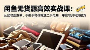 闲鱼无货源高效实战课:从起号到爆单,手把手带你吃透二手电商,单账号月利润破万-51自学联盟