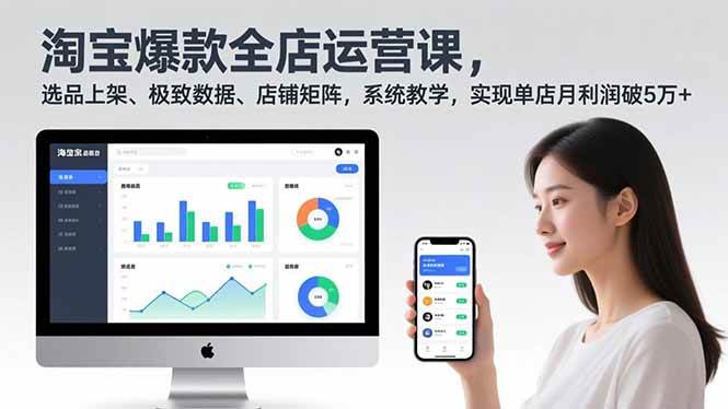 图片[1]-淘宝爆款全店运营课2.0，选品上架、极致数据、店铺矩阵，系统教学，实现单店月利润破5万+-本文