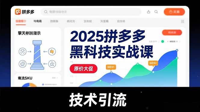 2025拼多多黑科技实战课，擎天柱玩法、爆流SKU、原价大促，技术引流，单店日销轻松破千单百度网盘下载