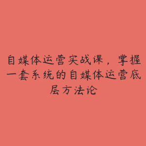 自媒体运营实战课，掌握一套系统的自媒体运营底层方法论-51自学联盟