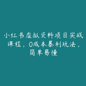小红书虚拟资料项目实战课程，0成本暴利玩法，简单易懂-51自学联盟