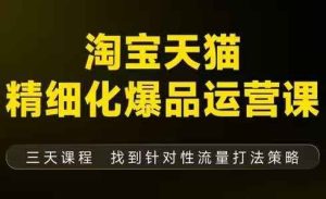 猫课子幽淘宝天猫精细化爆品运营【音频+字幕+文档】（11月22-24杭州线下课）-51自学联盟