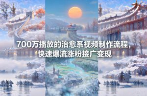 700万播放的治愈系视频制作流程，快速爆流涨粉接广变现-51自学联盟