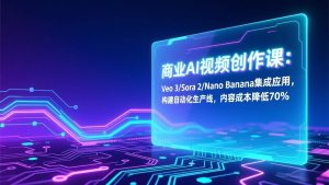 商业AI视频创作课:Veo 3/Sora 2/Nano Banana集成应用,构建自动化生产线,内容成本降低70%-51自学联盟