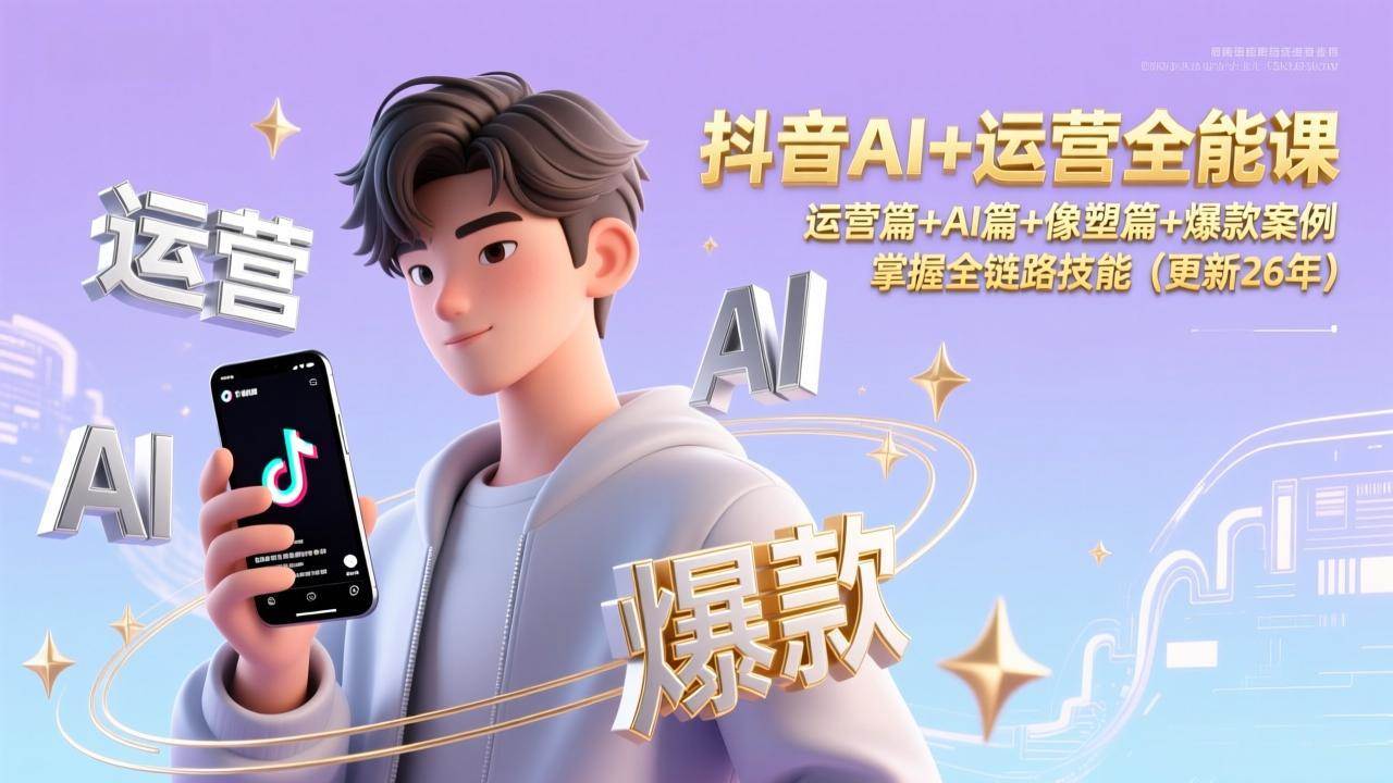 图片[1]-抖音AI+运营全能课，运营篇+AI篇+像塑篇+爆款案例，掌握<span class=